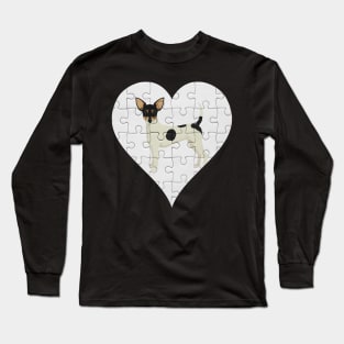 Toy Fox Terrier Heart Jigsaw Pieces Design - Gift for Toy Fox Terrier Lovers Long Sleeve T-Shirt